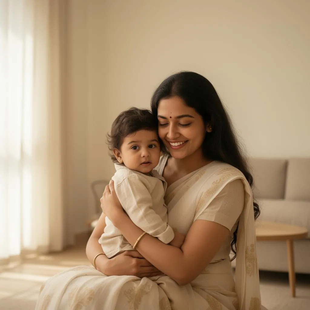 Mother and child reading together